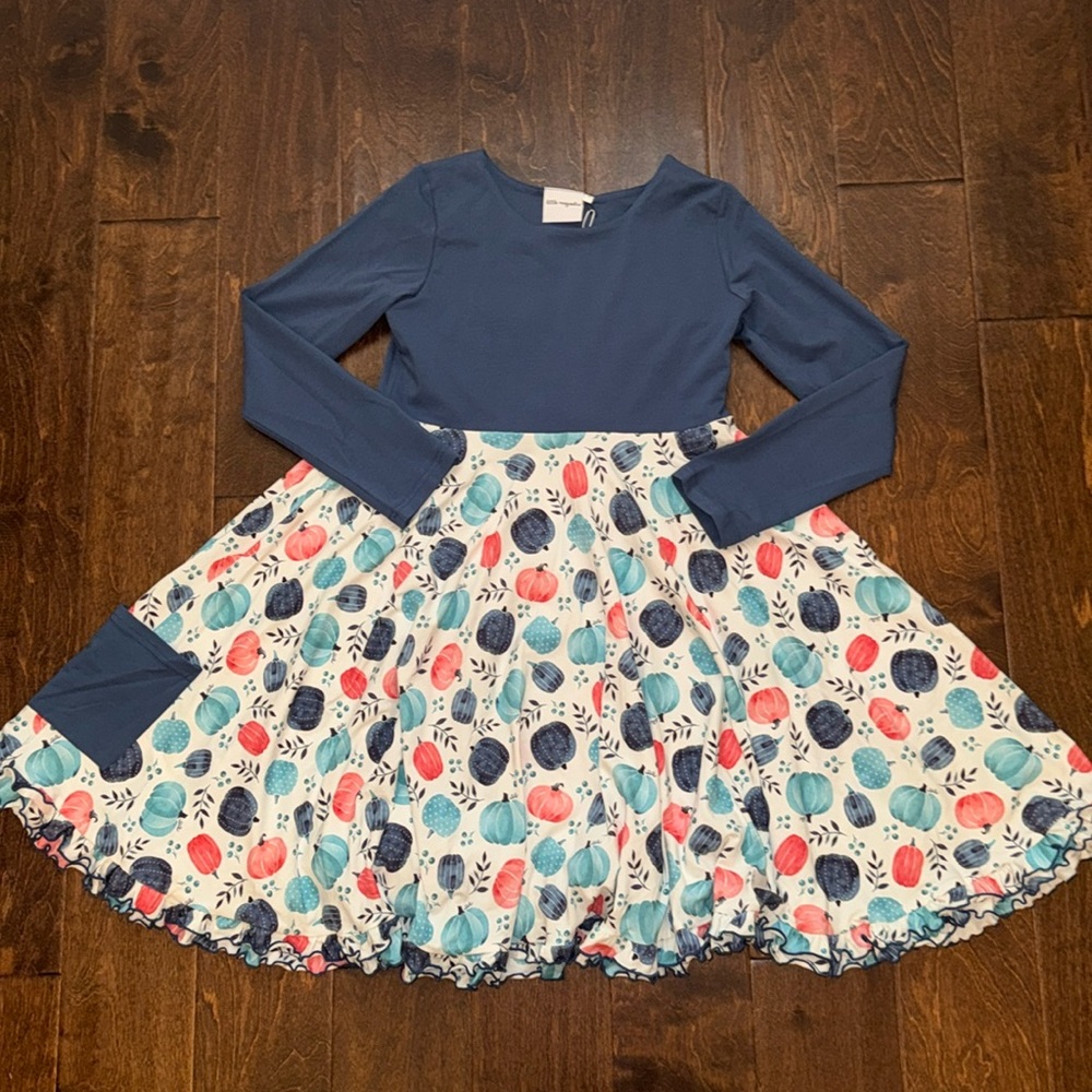 NWT Little Magnolia Olivia Dress - Blue Pumpkin Pocket - 12